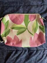 CLINIQUE PINK TULIP SMALL COSMETIC MAKE UP BAG - NEW WITHOUT TAGS VINTAGE - $166.91 MXN