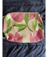 CLINIQUE PINK TULIP SMALL COSMETIC MAKE UP BAG - NEW WITHOUT TAGS VINTAGE - $167.05 MXN