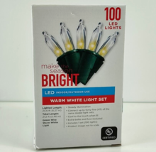 Make The Season Bright Christmas Indoor/Outdoor LED Warm White 100c Stri... - $10.40
