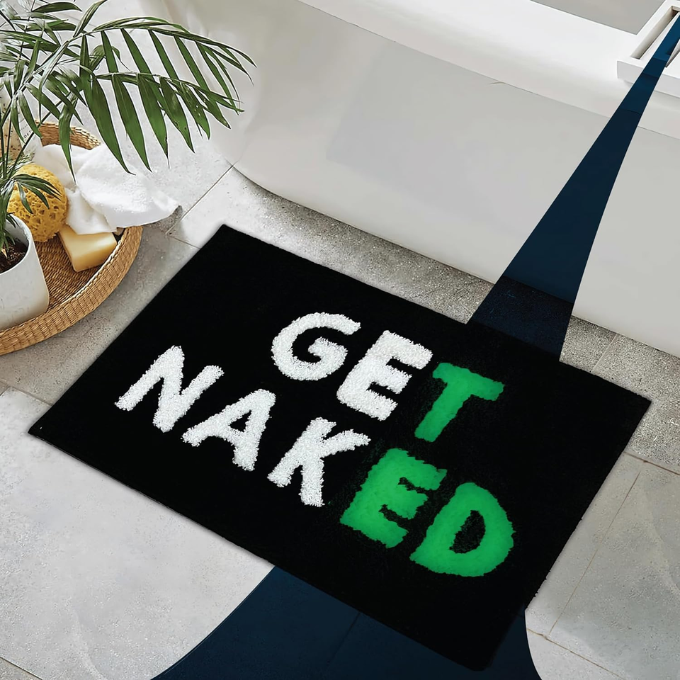 Primary image for Markhomia Get Naked Bath Mat - Glow in the Dark Cool Rug - Machine Washable Wate
