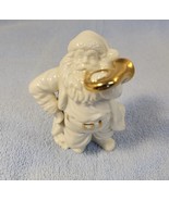 Vintage LENOX Porcelain Santa Claus Figurine With French Horn &amp; Gold Acc... - £11.55 GBP