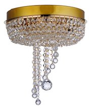 Royal Designs Clear K9 Quality Elegant Polished Brass Round Sabine Crystal Ceili - £95.08 GBP