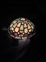 Rare Quoizel Stained Glass Tiffany Style Turtle Night Light Lamp - $49.99