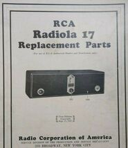 RCA Radiola 17 Replacement Parts Pamphlet 1927 Vintage Radio 4 Sided Eph... - $43.73