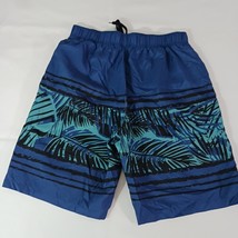 Open Trails Men's Blue Tropical Print Board Elastic Waist Short Swim Trunks Sz L image 2