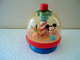Vintage Arco Disney Baby Mickey,Pluto &amp; Donald Push &amp; Spin Toy &quot; GREAT I... - £19.10 GBP
