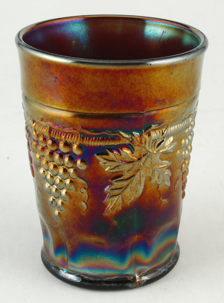 Northwood Grape & Cable Amethyst Carnival Glass Iridescent 8 oz Tumbler Item image 2
