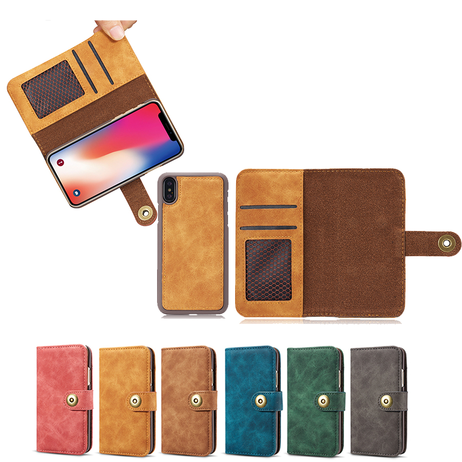 K58) Leather wallet FLIP MAGNETIC BACK cover Case for Apple iPhone models