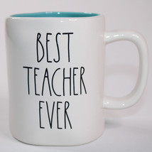 Rae Dunn Best Teacher Ever Mug White Teacher Cup Rae Dunn Artisan Collection Vg - £9.29 GBP