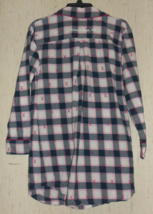 New Womens Little Blue House By Hatley Navy Blue Plaid Flannel Nightshirt Size S - £19.93 GBP