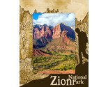 Zion National Park with Hiker Laser Engraved Wood Picture Frame Portrait... - $30.99