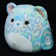 Squishmallows Lindsay Tie-Dye Leopard Cheetah Cat 7&quot; Stuffed Plush Blue NEW - £10.13 GBP