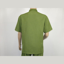 Men Silversilk 2pc walking leisure Matching Suit Italian woven knits 51016 Green image 5