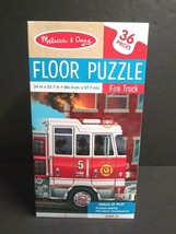 Melissa & Doug Fire Truck 36 Piece Floor Puzzle Size: 34" X 22.7" Ages 3+ New - £10.21 GBP