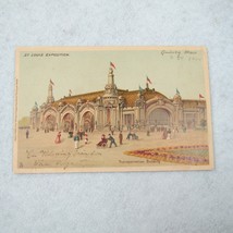 Antique 1904 St Louis Worlds Fair Postcard Transportation Building Posted Stamp - £7.98 GBP