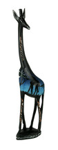 Scratch &amp; Dent Handcrafted Wood Standing Giraffe Statue with Night Safari Scene - £29.73 GBP