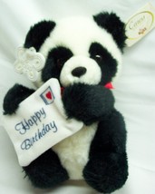 Vintage Russ "Happy Birthday" Panda Bear 7" Plush Stuffed Animal 1980's - £15.58 GBP
