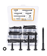 1/4&quot; Hex Lag Bolts 108pcs Stainless Steel Black Oxidized Wood Screws &amp; W... - $32.49