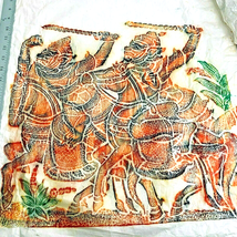 Warriors on Horses Thai Temple Rubbing Rice Paper Fighters Multi Color V... - $14.95