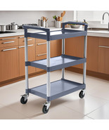 SOGA 3 Tier Food Trolley Portable Kitchen Cart Multifunctional Big Utili... - $137.50