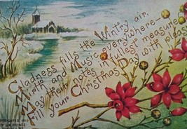 Christmas Postcard G K Prince 530 Winter Flowers MMS Pittsburgh 1913 - £11.10 GBP
