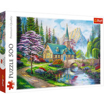500 Piece Jigsaw Puzzles, Woodland Seclusion, Idyllic Landscape, Mountai... - $16.97