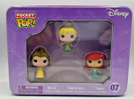 Funko Pocket Pop! Disney Set of 3 Belle Tinker Bell &amp; Ariel F30 - £26.45 GBP