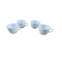 Vintage Pyrex Opal White Milk Glass Coffee Cup Mugs Set of 4 - £19.71 GBP