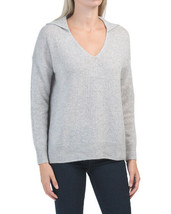 New Rachel Zoe Gray Oversize 2- Ply 100% Cashmere Sweater Size Xl - £143.28 GBP