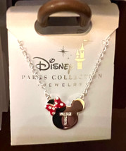 Disney Parks Minnie Mouse Icon Letter T  Silver Color Necklace Child Size NEW