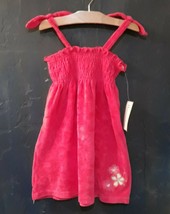 Hartstrings Pink Velour Sleeveless Dress Embroidered Flowers, Girls 5 - $27.95