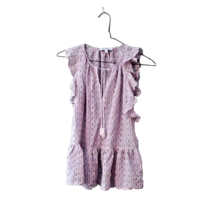 Madewell Silk Lily Ruffle Echo Grid Blouse Multicolor Women Peplum Size XXS - £29.55 GBP