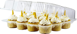 12 Compartment Cupcake Container - Set of 4 | Plastic Disposable, Doze - £30.76 GBP