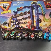 Hot Wheels Monster Jam Truck Garage Playset Toy BRAND NEW + 7 Bonus Vehi... - $65.00