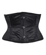 Heavy Duty  Double Steel Boned Satin Waist Trainer Black Under bust Corset - $44.62 CAD+