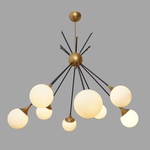 Stilnovo Style Chandelier Brass Light Fixture Mid Italian Century Ceiling Arms - £593.84 GBP