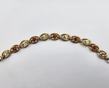 Vintage Krementz Bracelet Rose Gold tone flower &amp; yellow gold leaf 7&#39; le... - £27.24 GBP