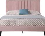 AC Pacific Art Deco Channel Tufted Bed Frame with Reinforced Corner Bloc... - $292.99