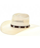 Navajo Sterling Silver Concho Blue Turquoise Leather Hat Band Hatband - £150.29 GBP