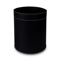 Shwaan Cylindrical Round Leather Trash Can Harness Leather Handmade Office Bin - £119.60 GBP+