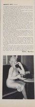 1958 Magazine Photo Famous Actress Marilyn Monroe  - £13.91 GBP