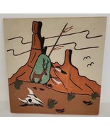 Native American Sand Painting &quot;Hidden Valley&quot; Desert Signed Wall Picture... - £55.02 GBP