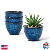 Vanslogreen Plant Pots, Set of 4 Plastic Planters with Drainage Hole, 8 ... - $51.34