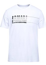 Armani Exchange White Black Logo Cotton Short Sleeve Men&#39;s T-Shirt Size XL - £44.07 GBP