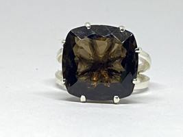 Natural 13.23 carat carat smoky quartz ring in 925 sterling silver - £127.88 GBP