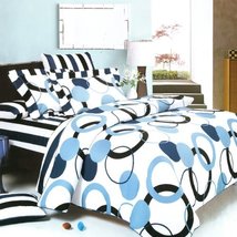 Blancho Bedding - [Artistic Blue 100% Cotton 3PC Sheet Set (Twin Size) - £50.11 GBP+