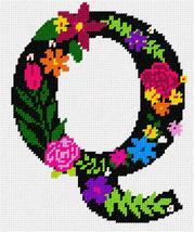 Pepita Needlepoint kit: Letter Q Primary Floral, 7&quot; x 8&quot; - £39.31 GBP+