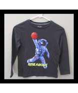 Old Navy Boys Size 8 Gray Rise Above Astronaut Basketball Shirt Long Sleeve - $14.84