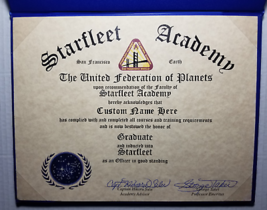 Deluxe Star Trek Starfleet Academy Diploma Signed by Captain Sulu George Takei - £35.60 GBP
