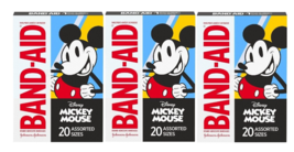 Band Aid Adhesive Bandages Disneys Mickey Mouse 20 Count 3 Pack - $14.24
